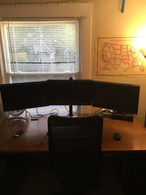 Multiple large monitors for personal entertainment