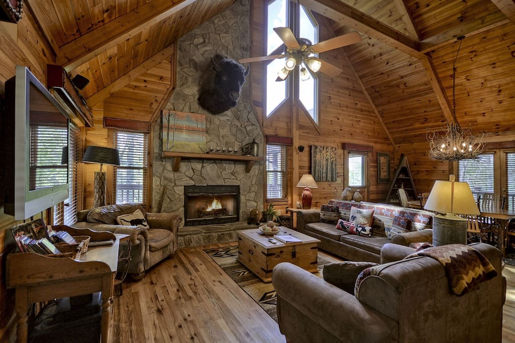 Living Room with a Gas-Log Fireplace