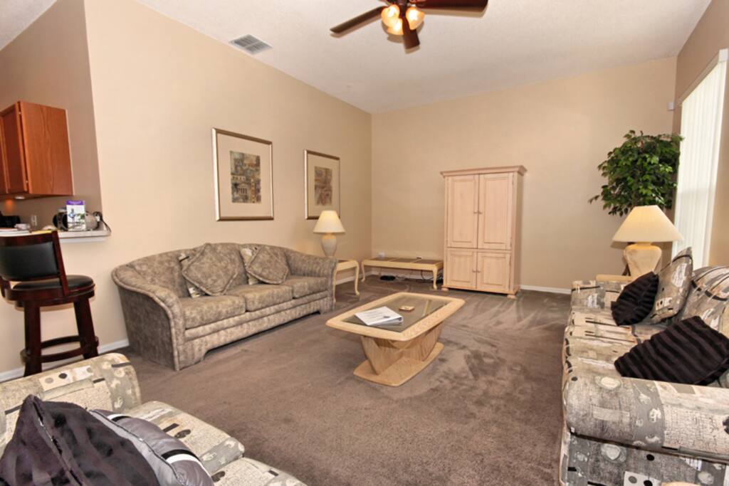 Sweet Home Vacation Disney Rentals Vacation Homes Florida Orlando Hampton Lakes (living room)