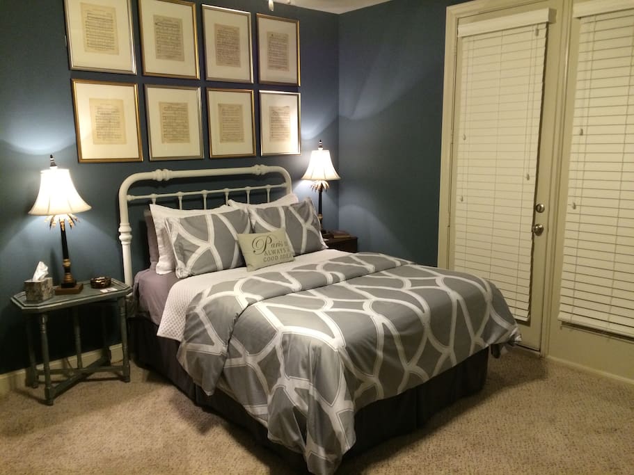 The soft, queen bed is the perfect retreat after a day of exploring Houston.