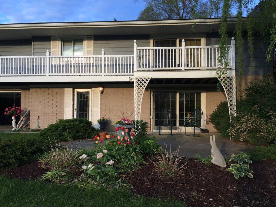 Lower Level apartment with 8 foot wide heavy duty sliding door to patio.
