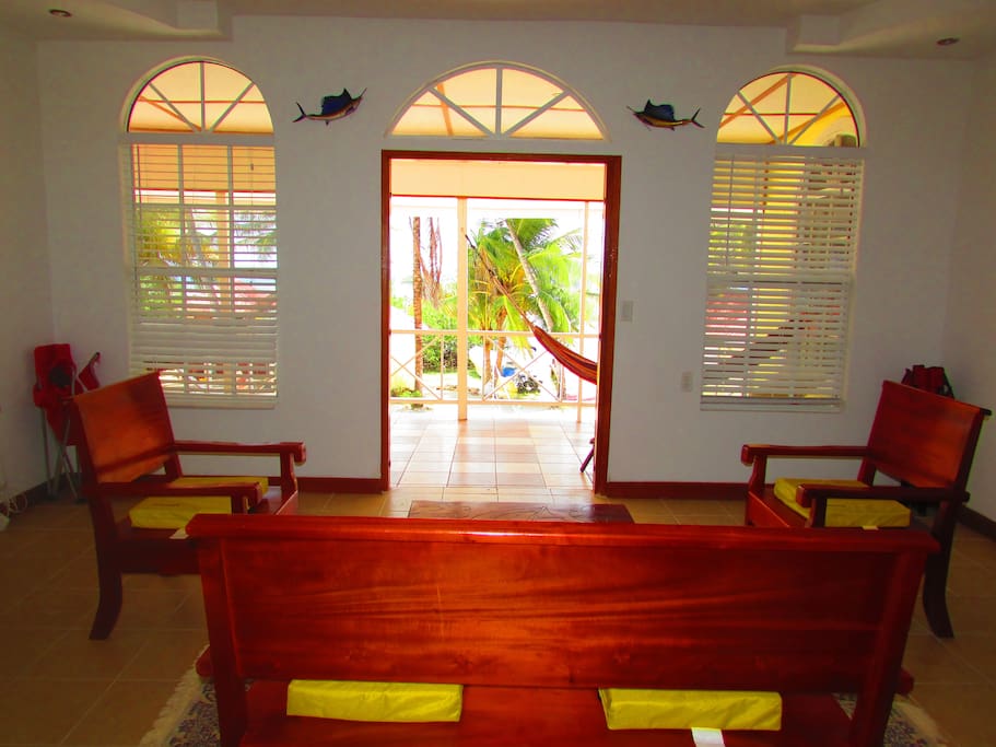 Living Room separating the 2 Suites on the 2nd floor.There is a futon now available.