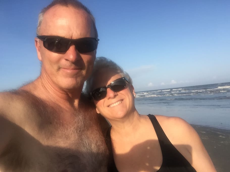 Melissa and Bobby Eggleston , your hosts Loving the beach!!!!
