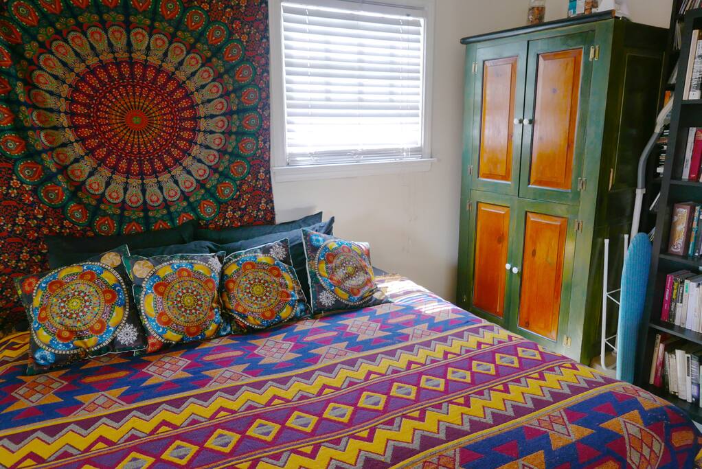 Down comforters, Ironing board, and closet