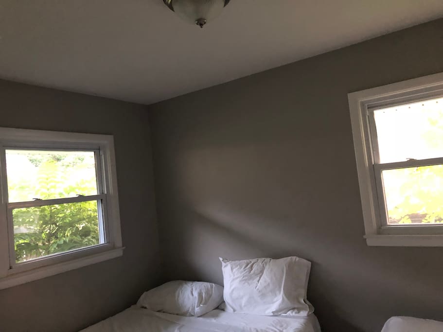 Plenty of windows for natural light. Modern color scheme.