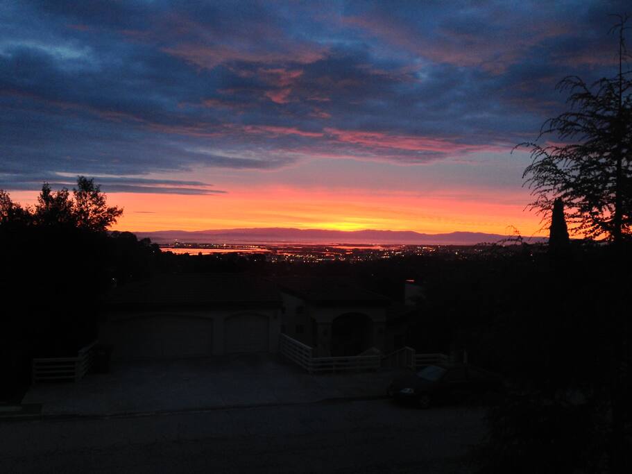 View of the sunrise from the family room