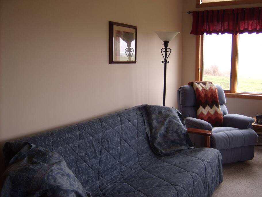 Futon in sunroom