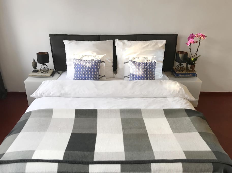 The full size master bed.