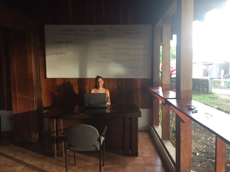 Reception desk from 8am to 11pm