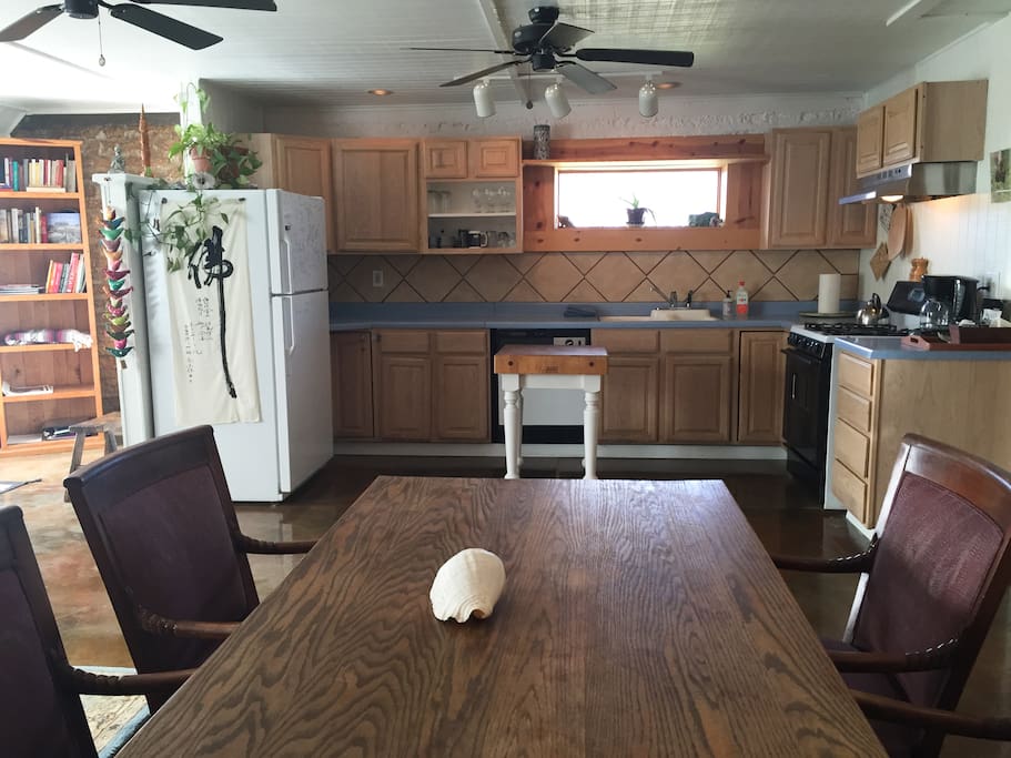 The kitchen is ideal for those who love to cook and visit at the same time.