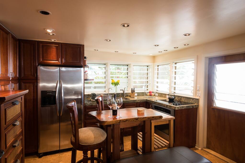 The kitchen is well appointed