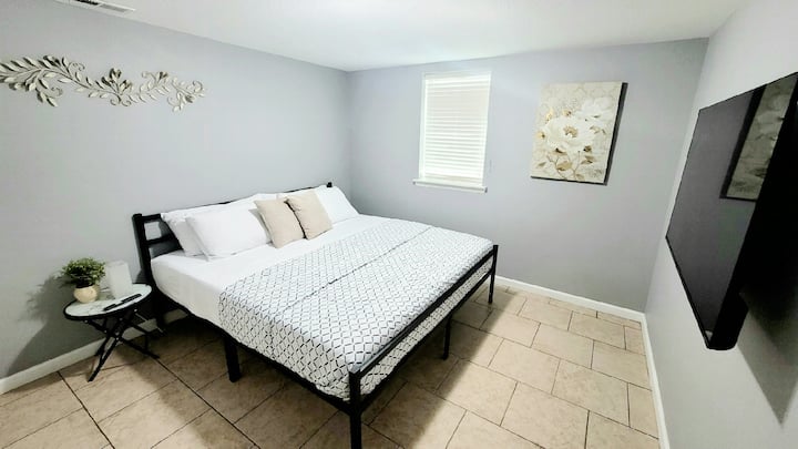 King Bedroom with Smart Flat Screen TV