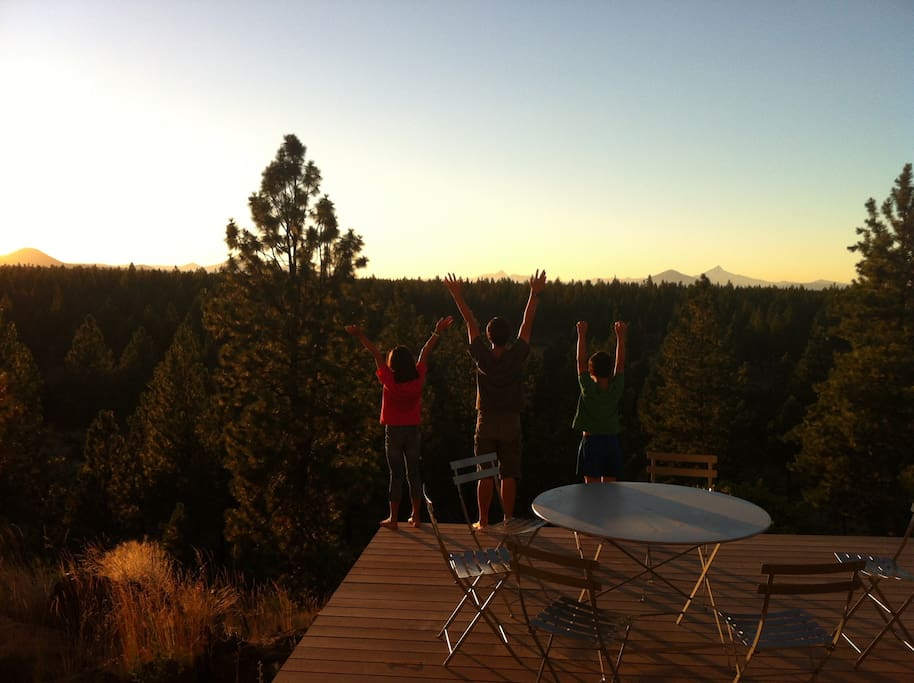 View from back of house deck. Mt Hood in the background.