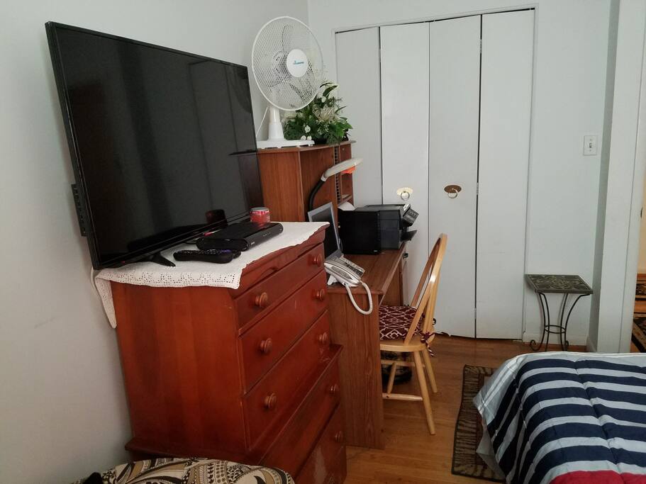 Dresser with TV, Cable Desk & Closet