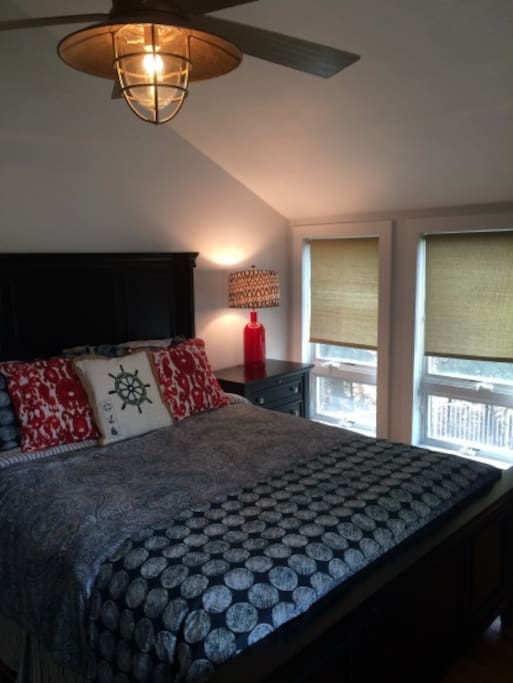 Guest bedroom with private bathroom queen size bed
