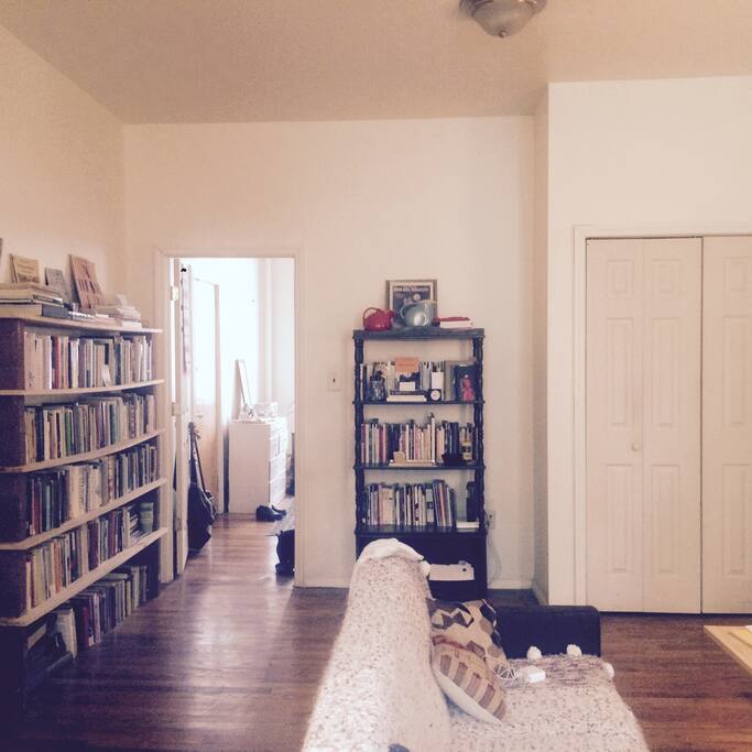 view to bedroom from living room