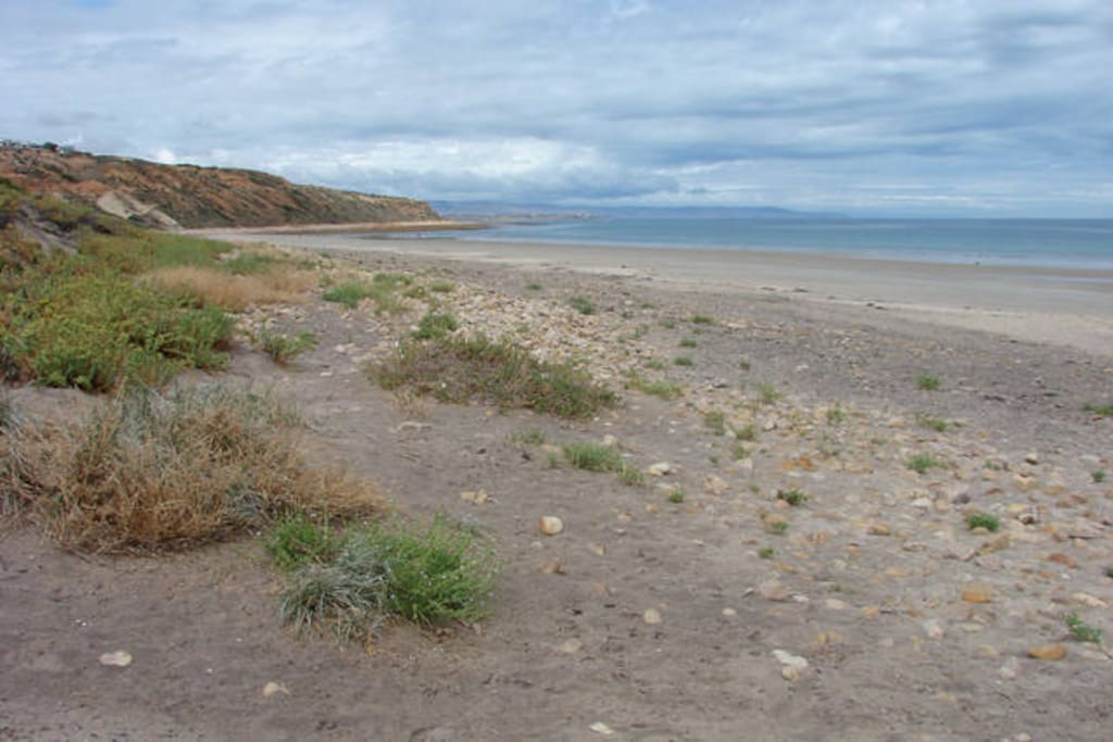 Moana Beach, 2 mins walk away