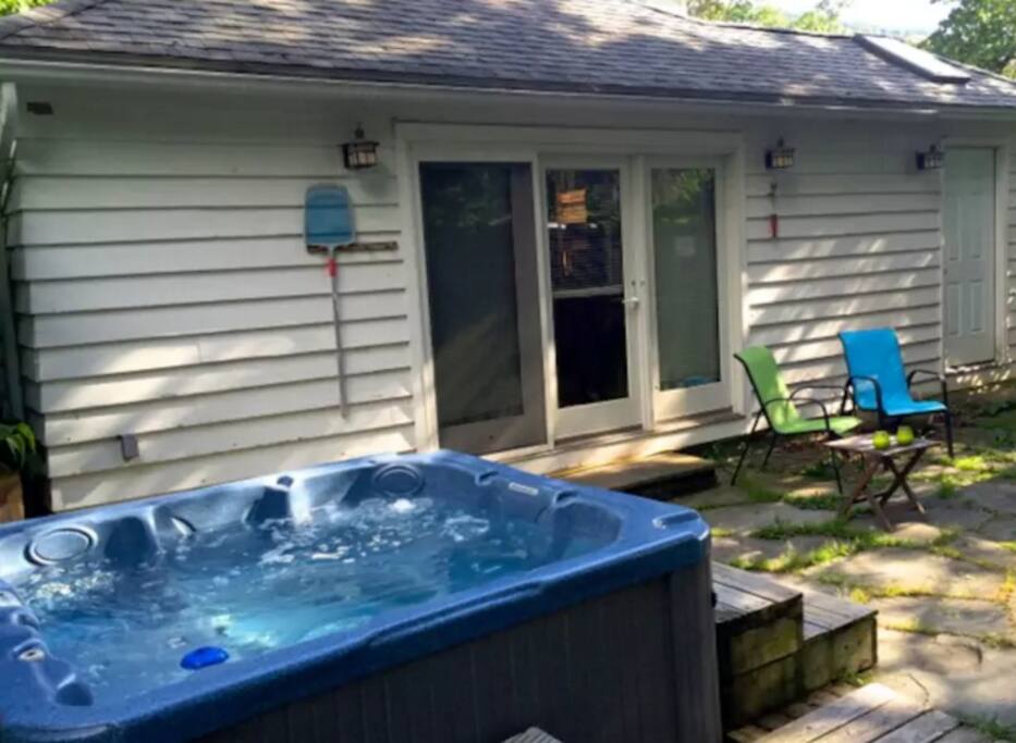 Six person hot tub