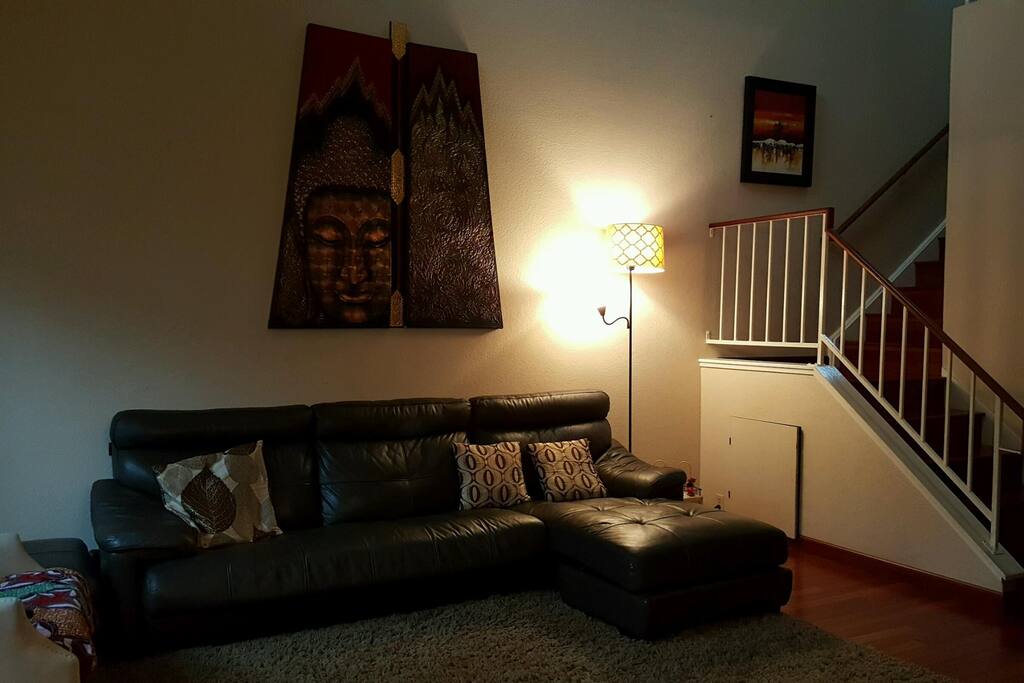 High ceilings with spacious living room