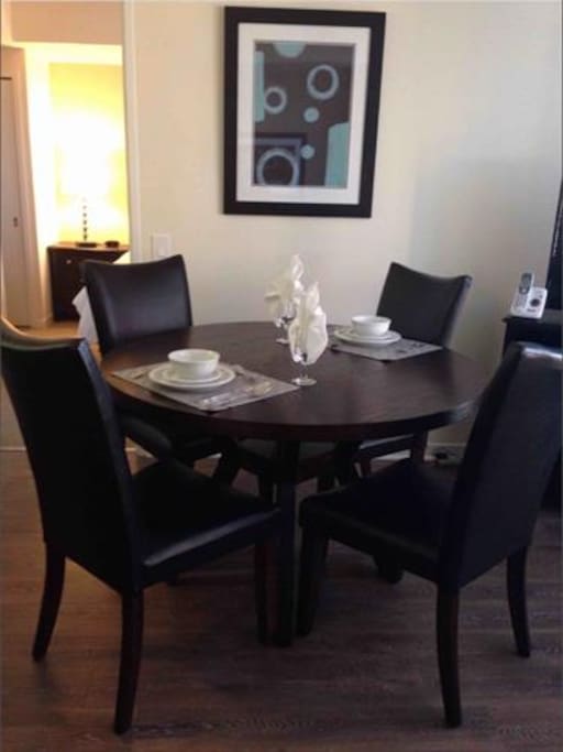 Dining area with seating for 4, where you can dine in comfort.