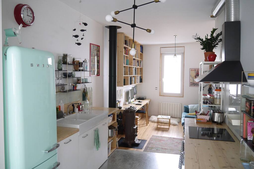 cuisine ouverte sur le bureau