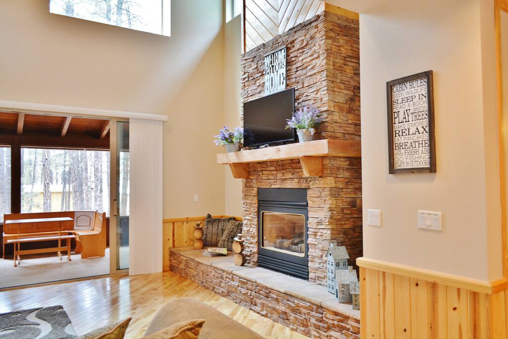 In the evening, grab a cup of hot chocolate and curl up next the warm, crackling fire.