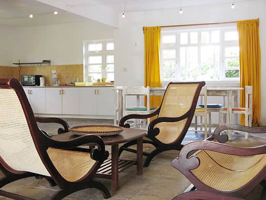 Living room and open kitchen