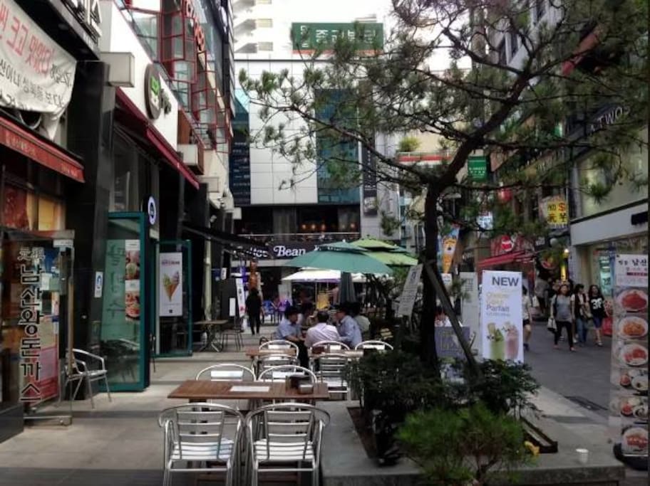 once you step out of the building, you will be surrounded by many shops and restaurants and coffee shops ^^ are you ready to go shopping?^^