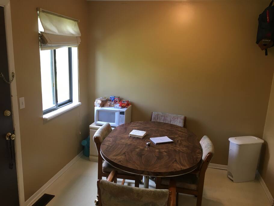 Dining room, microwave, snacks