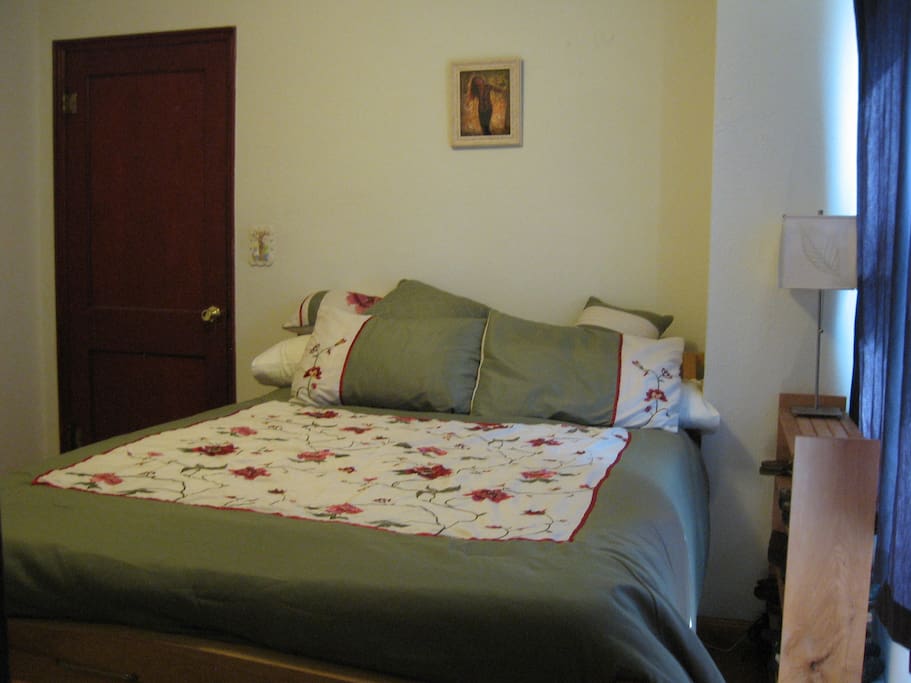 Bedroom #1, Full-sized, hand-made bed.