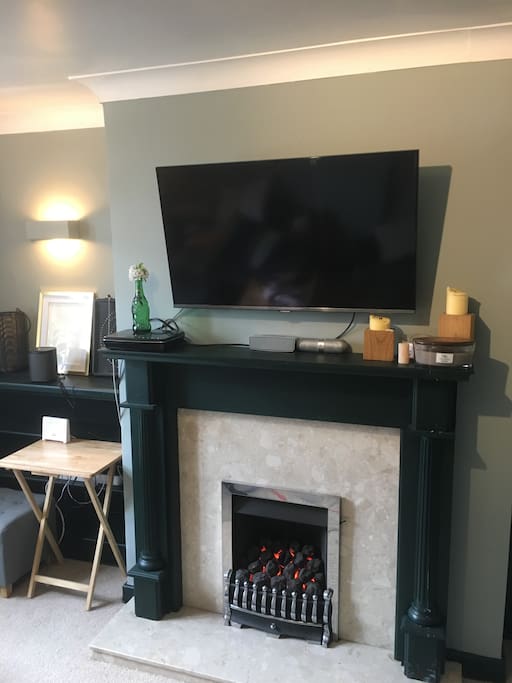 Cosy gas fire for those cooler nights