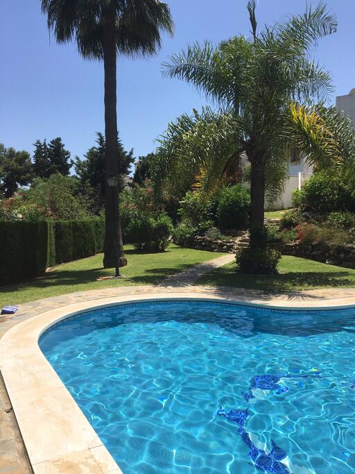 Swimming pool just steps from the apartment!