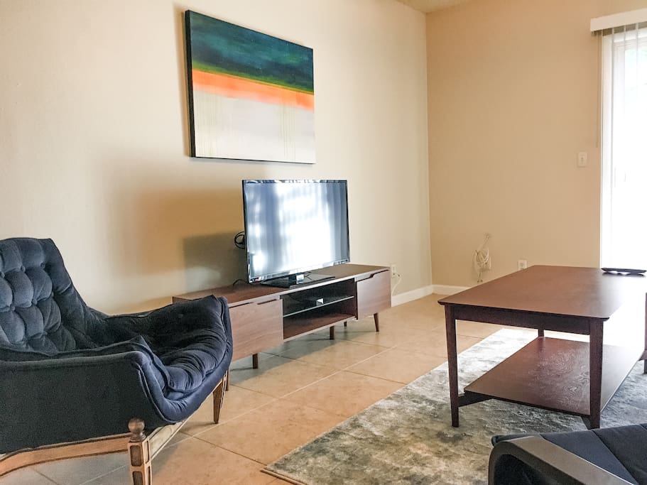 Living room with refurbished Adrian Pearsell lounge chair