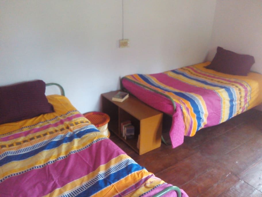 The bedroom sleeps two.