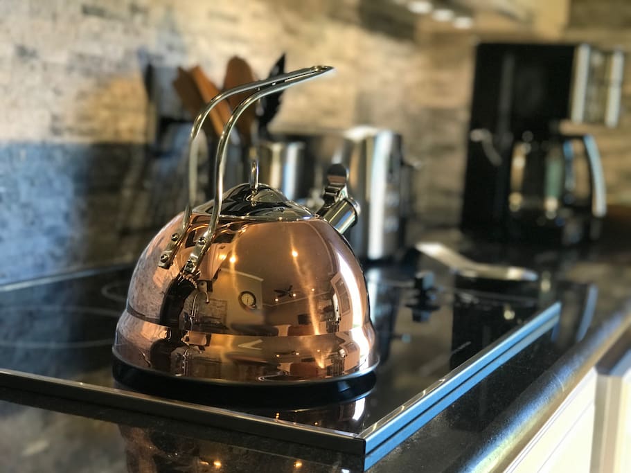 All the comforts of home including a Cuisinart Coffee maker with pods.