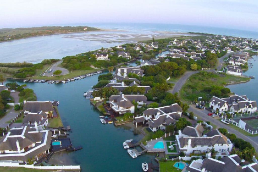 The Canal system and Krom river at St Francis Bay from the air