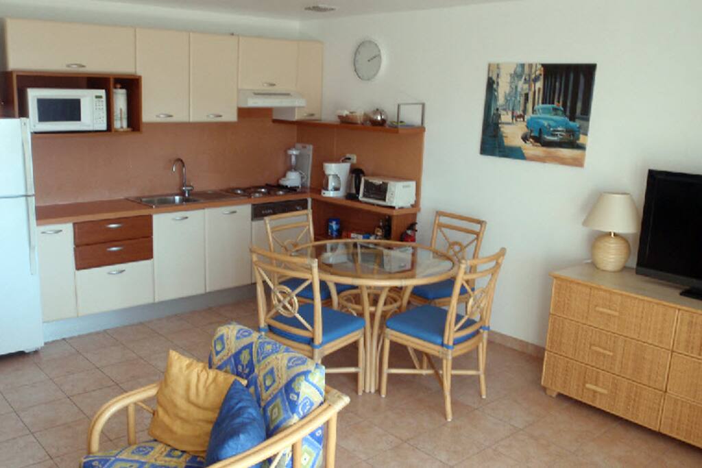 A fully equipped kitchen