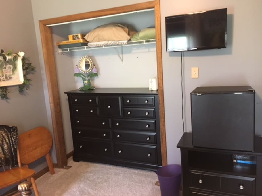 Large Chest of Drawers, TV, Fridge, Microwave, Coffee +