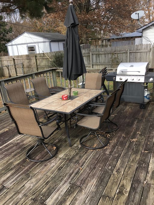Backyard Deck with BBQ Grill