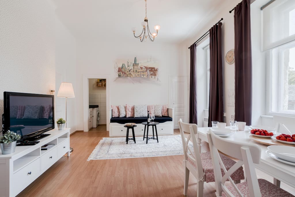 Our lovely apartment is situated in city center which brings you joy to explore Prague with all its main attractions by foot.