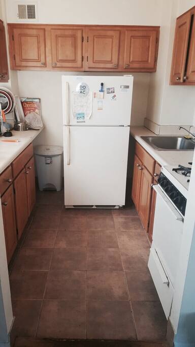 Fully equipped kitchen with lots of storage and appliances.