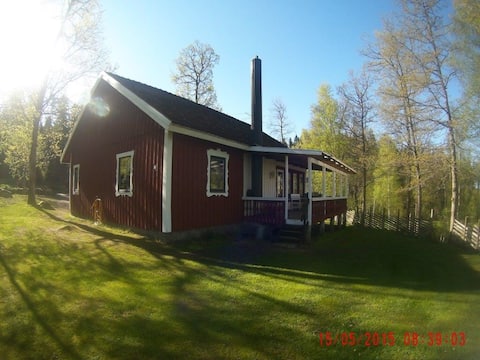 Cabin with boat/canoe, close to the forest (1167)