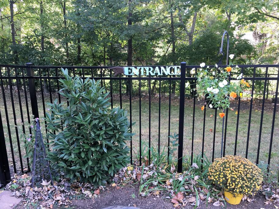 Entrance through back gate