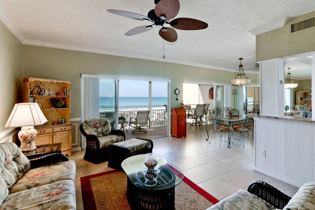 Let the stress melt away when you stay in this beautiful, beach-themed, condo.