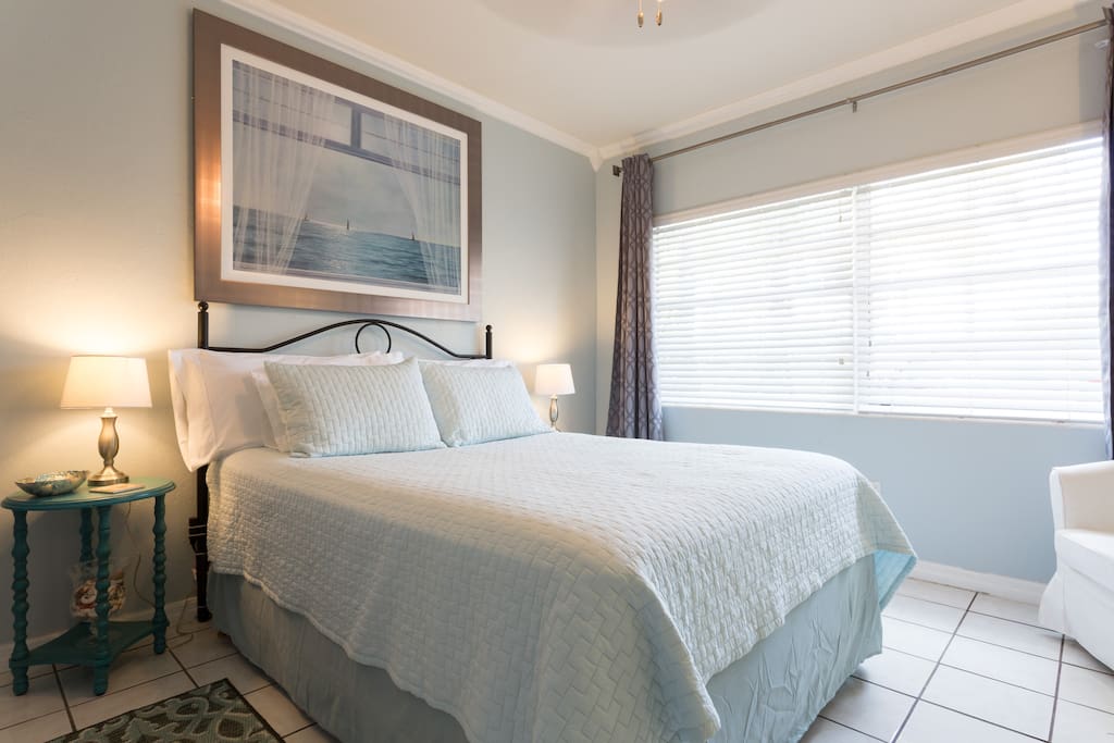 The room is bright, but we provide blackout curtains.