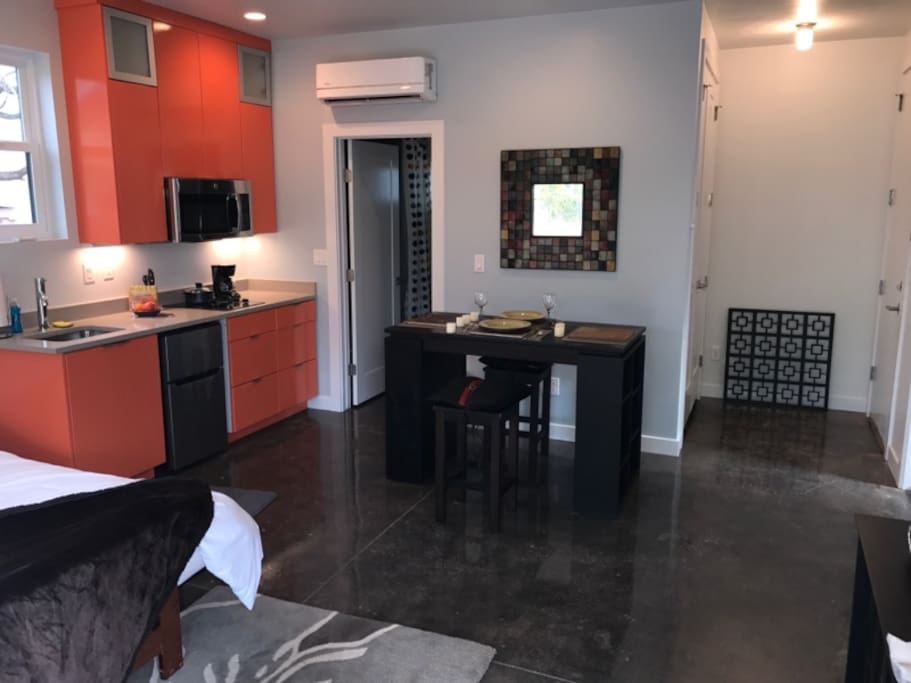 The kitchen/dining offers a great space for any size meal or take-out