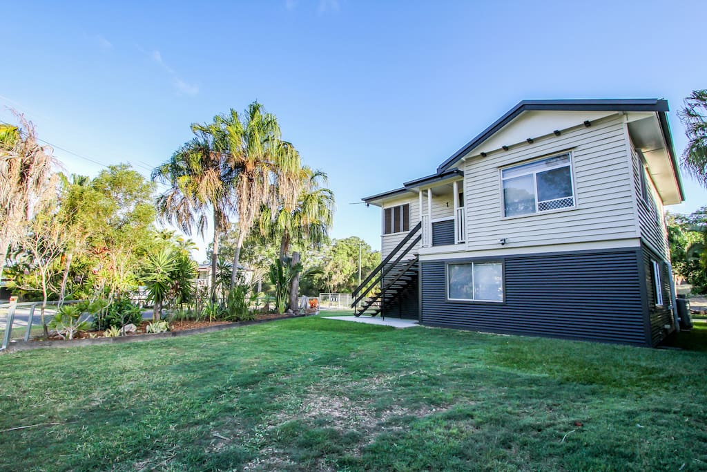 Open grass area at front of house