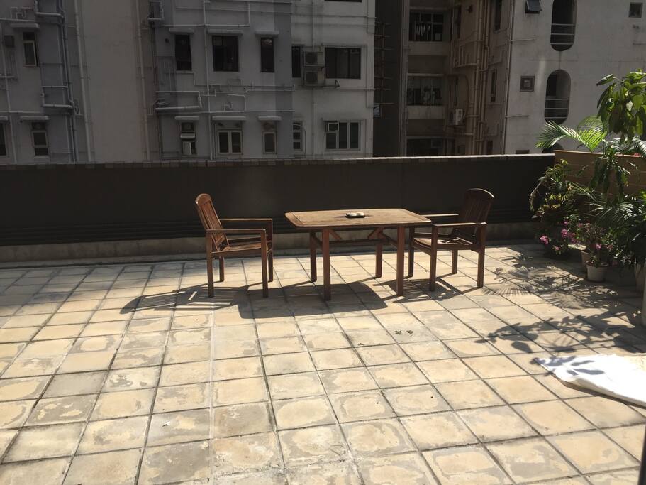 One of two huge relaxing terraces perfect for yoga