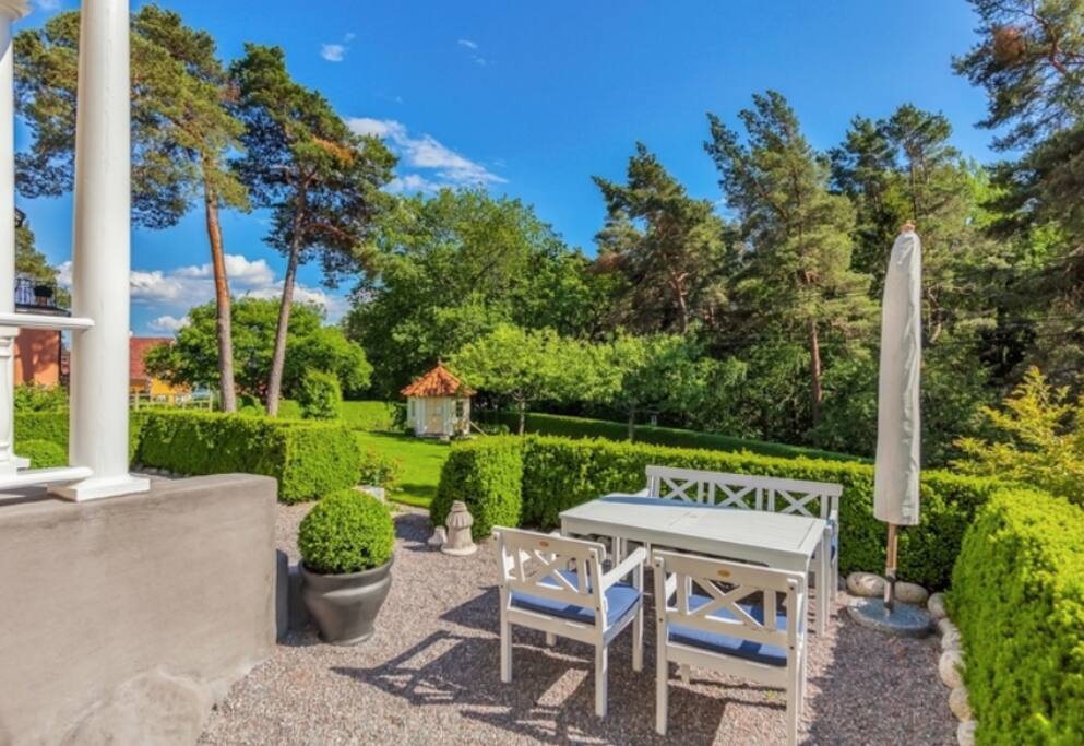 The patio and the garden
