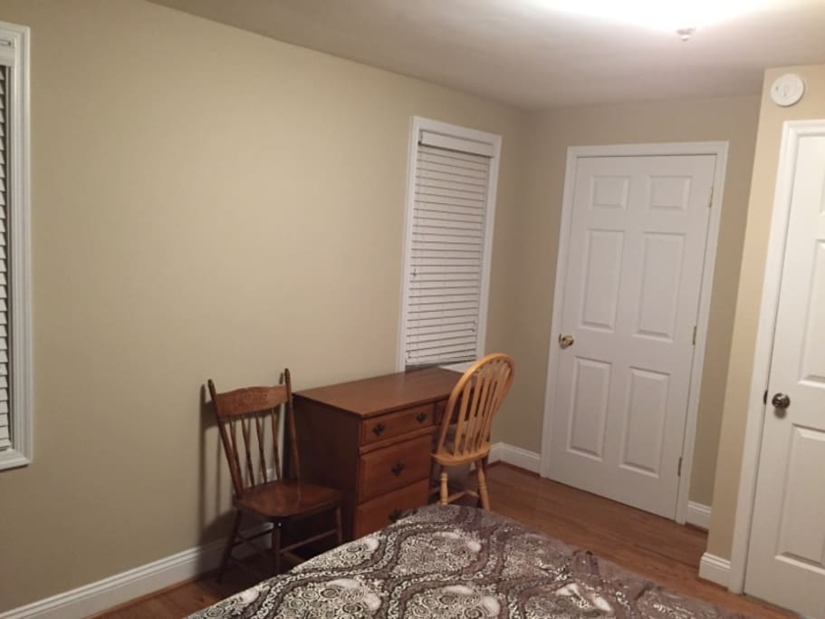 Writing desk and chairs